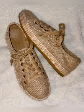Tommy Bahama Galana Espadrille Lace Up Canvas Tweed Sneakers sz 7.5